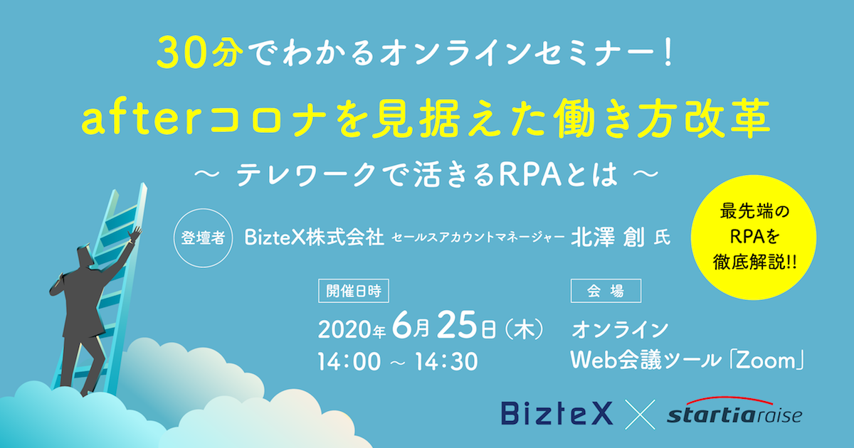 afterコロナを見据えた働き方改革<br>～テレワークで活きるRPAとは～